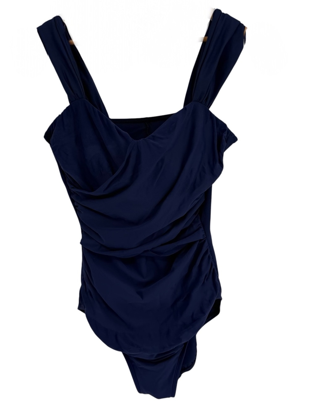 Miraclesuit X Talbots Navy Blue Swimsuit One Piece Size 14 Firm Control Ruched